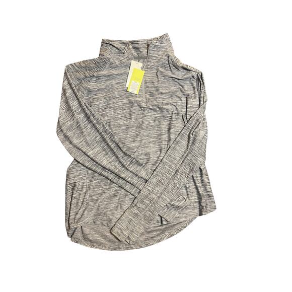 NWT All In Motion 1/4 Zip Long Sleeve Pullover  Soft Stretch Gray Retail $30 - Picture 2 of 3
